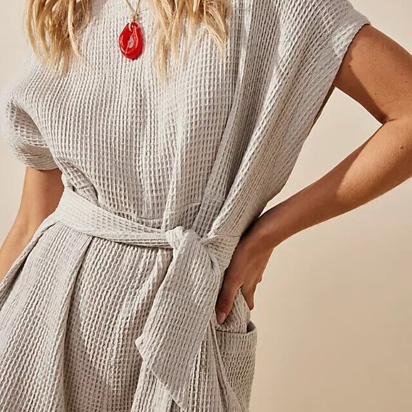 Free People Cream Pull Me In Waffle Knit Romper - Picture 2 of 14